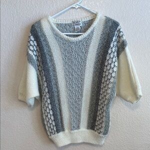 Koret Women's Crew Neck Sweater in Gray and Cream